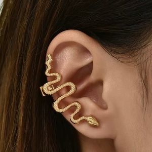 NEW Gold Snake Cuff 1 Piece Statement Earring
